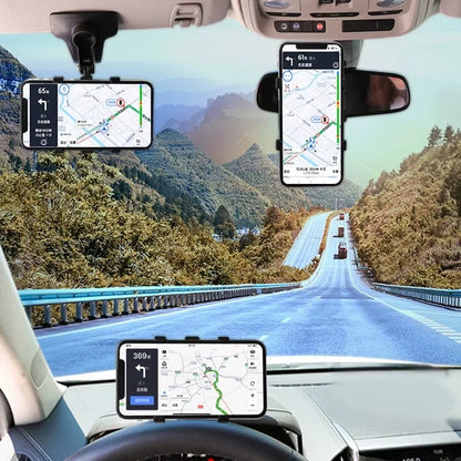 3 in 1 Car Phone Holder Dashboard Rearview Mirror Mobile Phone GPS Navigation Bracket Adjustable Auto Phone Holder for Iphone 13