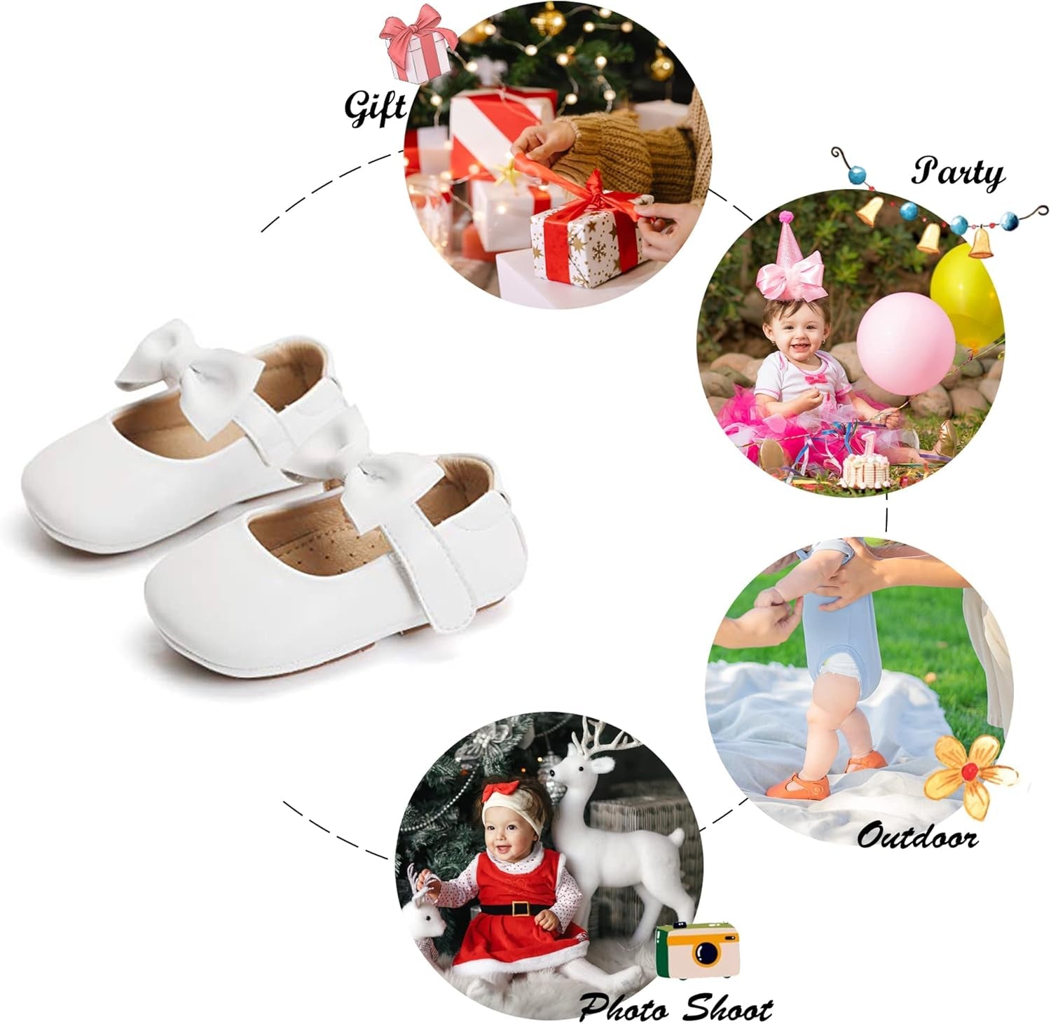 Soft Sole Leather Baby Shoes - Infant Baby Walking Shoes Moccasinss Rubber Sole Crib Shoes