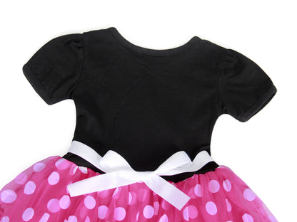 Minnie Mouse Costume Girls Dress up Princess Toddler Cute Polka Dots Fancy Minnie Mouse Dresses up Bowknot Tutu Tulle Cosplay Birthday Party Baby Girl Costume Red with Headband 120 CM