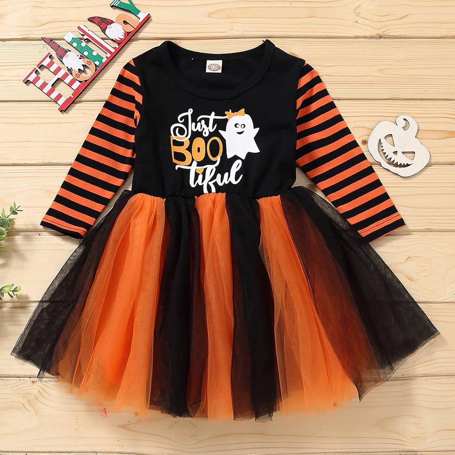 Toddler Baby Kids Girls Halloween Print Patchwork Tulle Princess Dress Clothes,Baby Girl Elegant Dress Fall Winter