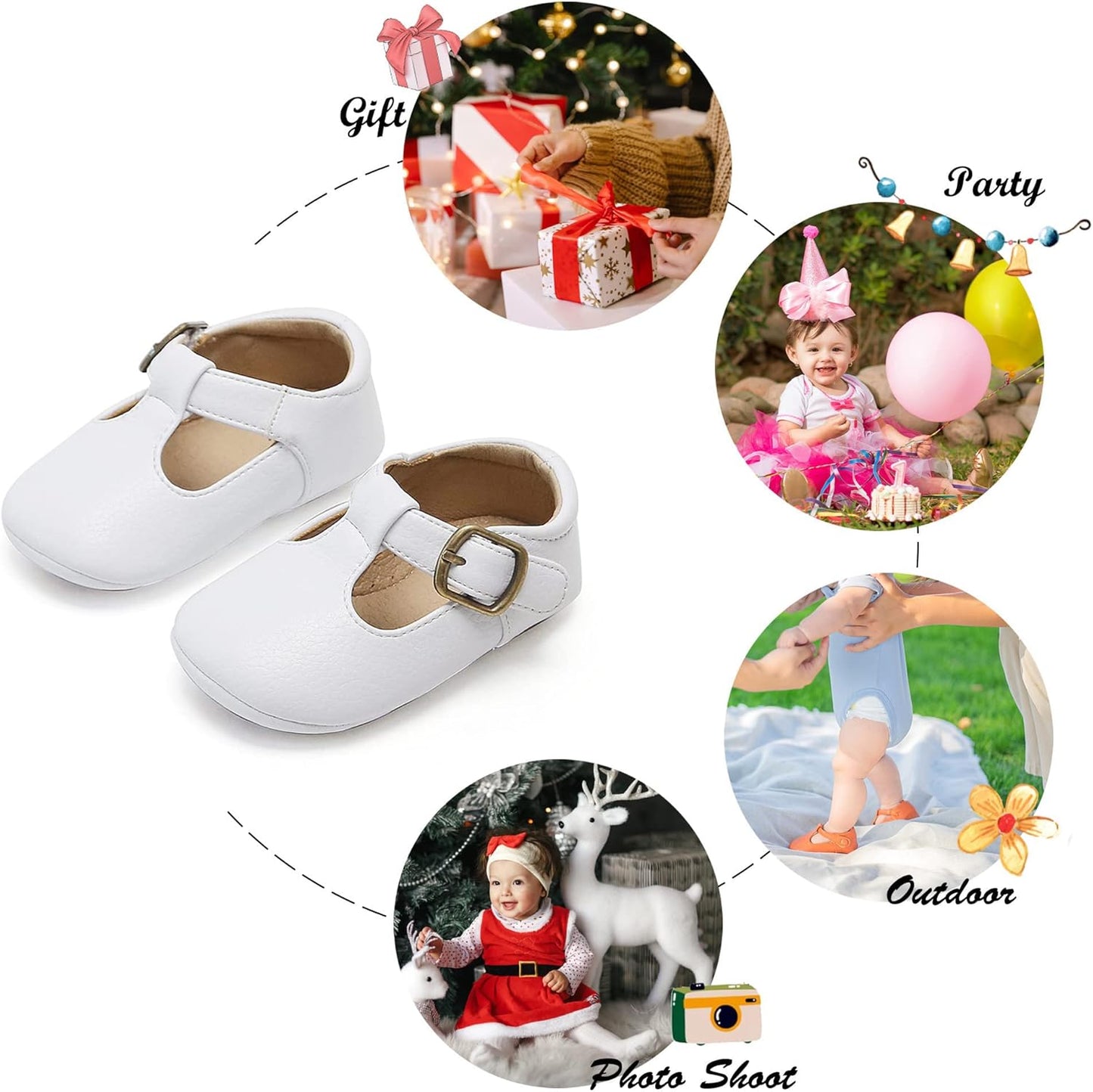 Soft Sole Leather Baby Shoes - Infant Baby Walking Shoes Moccasinss Rubber Sole Crib Shoes