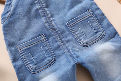 Baby & Little Boys/Girls Blue & Black Denim Overalls,Jean Workwear