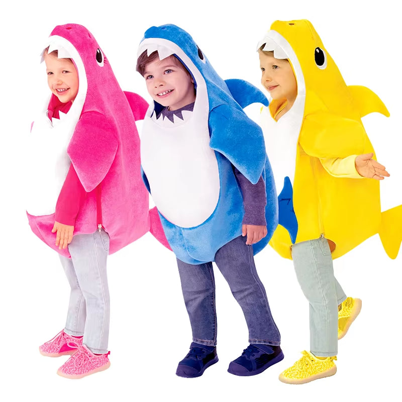 New Arrival Child Unisex Toddler Family Shark Cosplay Costume Halloween Carnival Party for Kids Costumes 3 Colors Avaiable